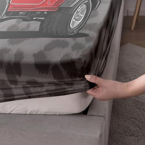 AILONEN Leopard Print Fitted Sheet Set Twin Size