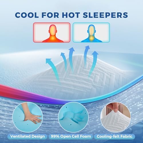 BedsPick 3 Inch Cooling Gel Mattress Topper with Non-Slip Design
