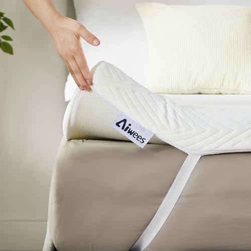 Aiwees 3 Inch Twin XL Mattress Topper with Cooling Memory Foam