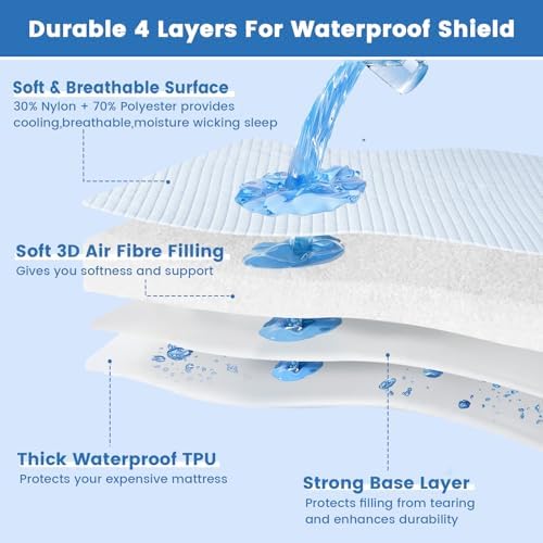 PHF Cooling Waterproof California King Mattress Protector