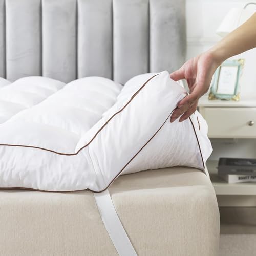 WhatsBedding 3 Inch Fluffy Memory Foam Mattress Topper King Size