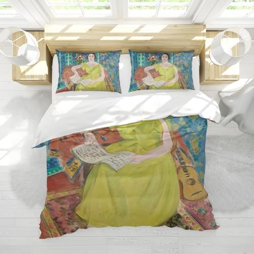 HOBBOY Yellow Dress Girl Duvet Cover Set 3 Pieces