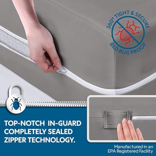 Guardmax Jersey Knitted Queen Mattress Encasement - Waterproof Bed Bug Proof Comfortable