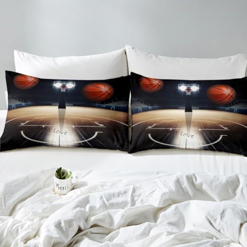 Jejeloiu Basketball Duvet Cover Set Kids Full Size