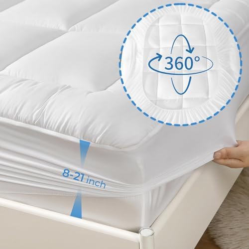 YUGYVOB Queen Mattress Topper - 600GSM Cooling Breathable Pad with Down Alternative