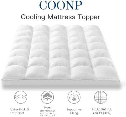 COONP Queen Mattress Toppers Cooling Plush Pillowtop with Deep Pocket