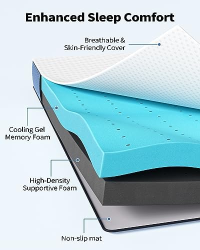 PERLECARE 3 Inch Cooling Mattress Topper Full Size