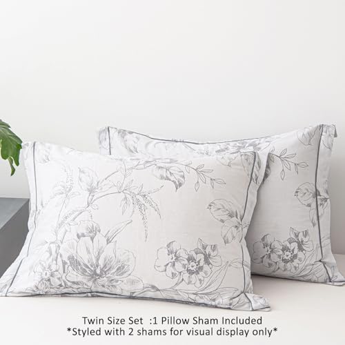 ALEISSEL 2pcs Cotton Duvet Cover Set with Floral Pattern
