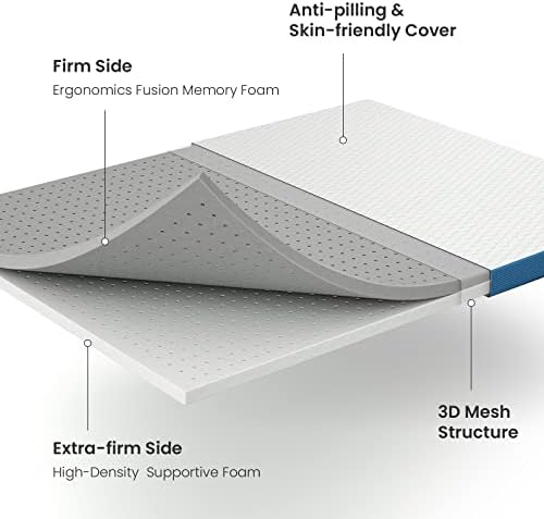BedStory 3 Inch Firm Mattress Topper Queen Size 1