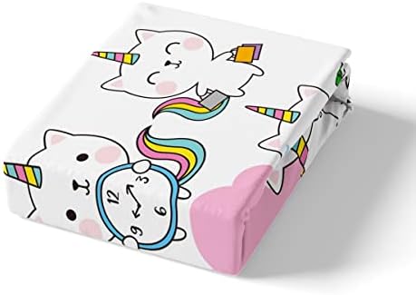 Feelyou 3Pcs Unicorn Cat Bed Sheet Set