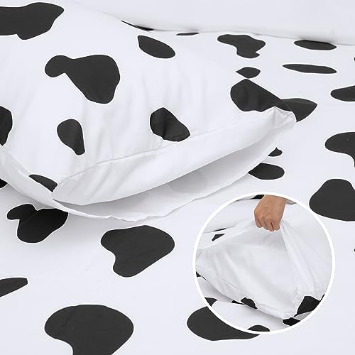Vicimi Cow Print Duvet Cover Set Twin 3pcs 1