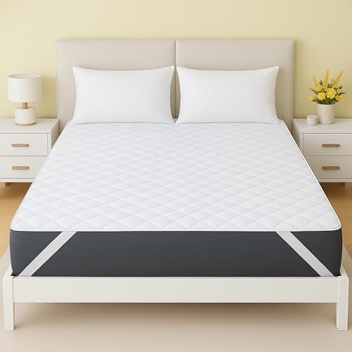 Waterproof Mattress Protector with Elastic Straps - Queen Size