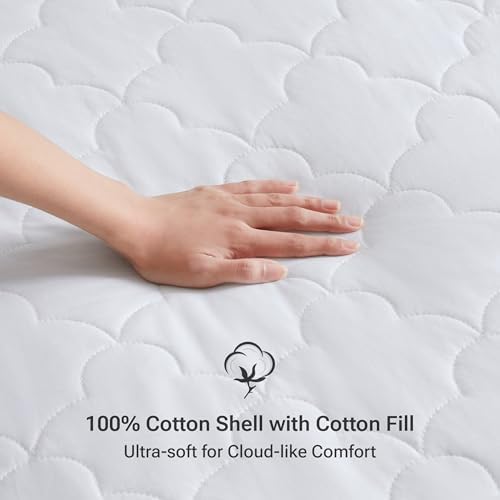 Sleep Philosophy Twin Mattress Pad - Cotton Breathable Quilted Protector