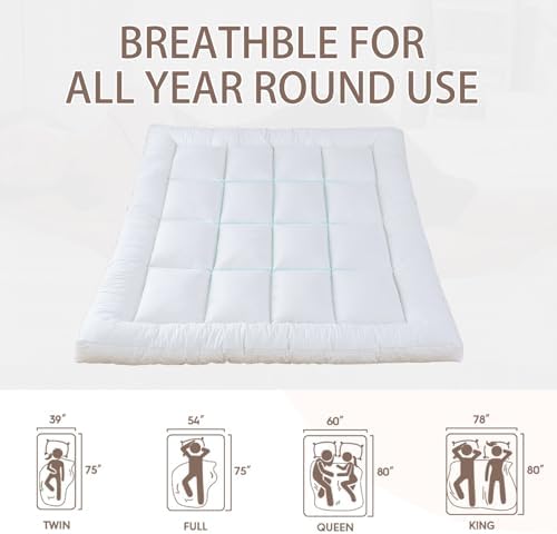 WhatsBedding 5 Inch Memory Foam Mattress Topper Queen