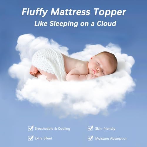 CYMULA Queen Mattress Topper with Cooling Plush Fill