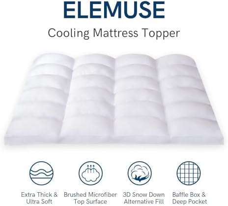 ELEMUSE Super Queen Mattress Topper for Back Pain 1