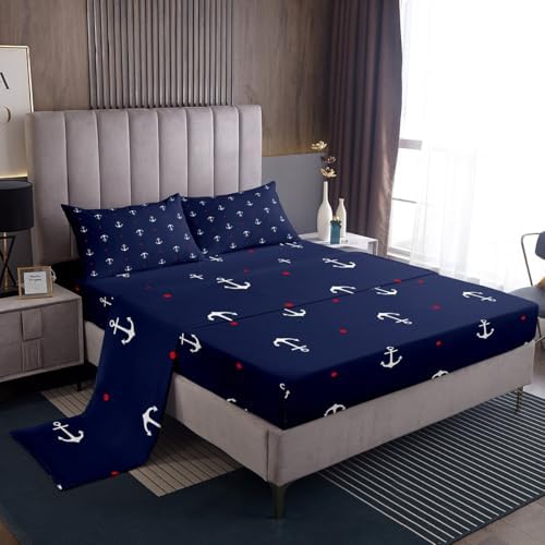 Castle Fairy Anchor Print Kids Sheet Set Full Size