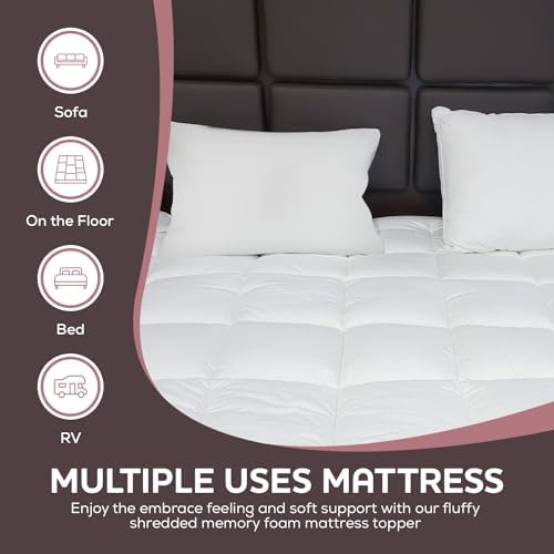 CirclesHome White Futon Mattress Topper - Full Size 54x75x3 1