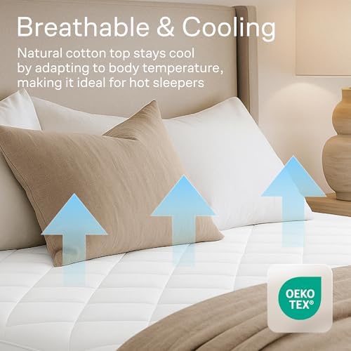 Niagara Cotton Mattress Pad King 78x80 - Cooling Breathable Ultra Plush Protector