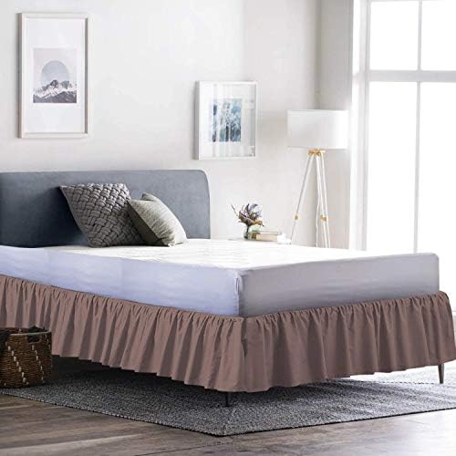 Neem Linen Ruffle Gathered Bed Skirt with Split Corners