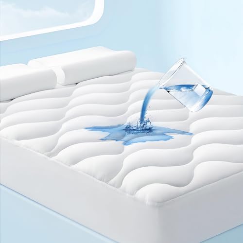 Bedsure Twin XL Waterproof Mattress Protector - Soft Fluffy Pad with Cooling Topper