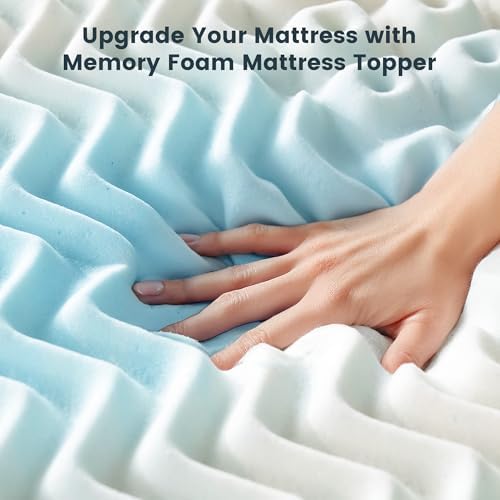 EnHomee 3 Inch Memory Foam Mattress Topper with Cooling Gel