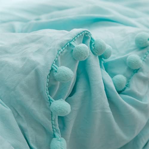 IHOUSTRIY Twin Duvet Cover Set with Pom Poms Fringe