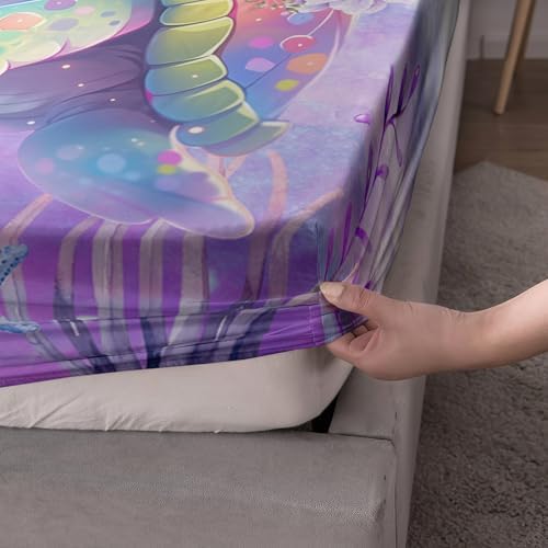 Kids Sea Turtle Twin Fitted Sheet Set with Pillowcases