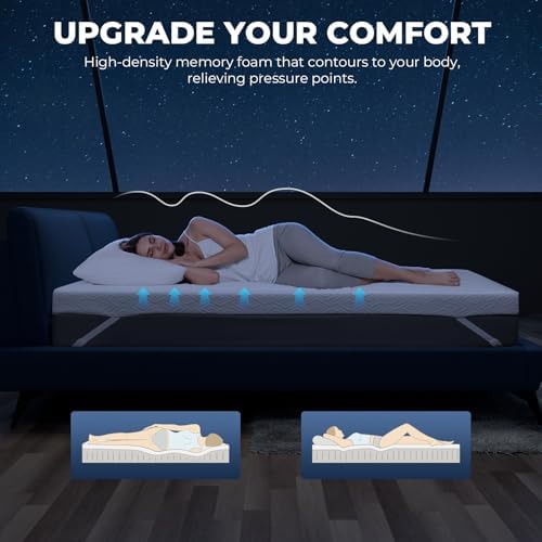 3 Inch Memory Foam Mattress Topper with Gel Cooling