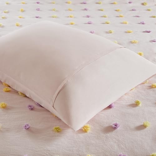 Twin Comforter Set with Pom Poms for Kids