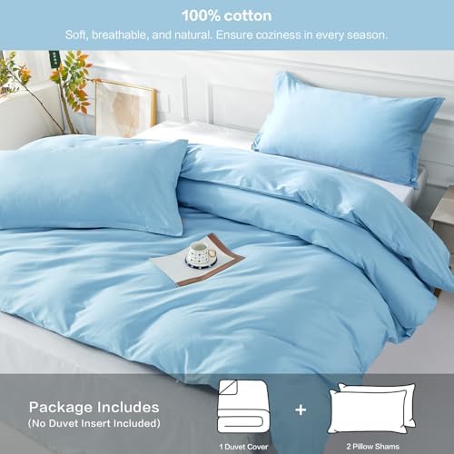 SAPHREAS Blue Duvet Cover Set 3 Piece Full Size