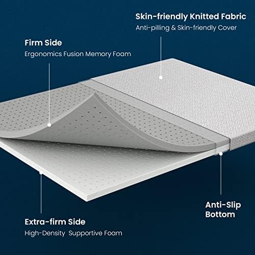 BedStory 3 Inch Firm Mattress Topper - Extra Firm for Pain Relief