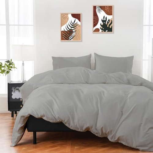 ARlinen Queen Duvet Cover Set 3 Piece with Zipper Closure