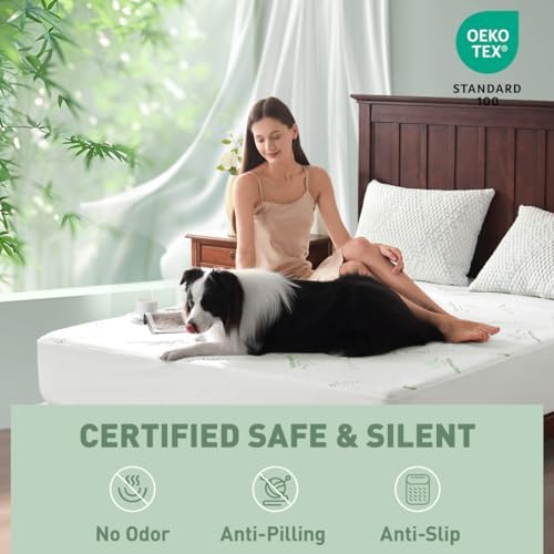Cooling Queen Mattress Protector with Waterproof Breathable Rayon Cover