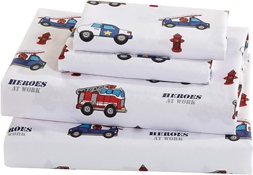 Kids Fire Fighter Comforter Set with Shams and Sheet