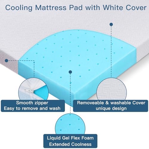Airensky 2 Inch Cooling Gel Memory Foam Mattress Topper