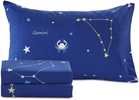 Homiest 4pcs Constellation Microfiber Sheet Set Navy Blue 1