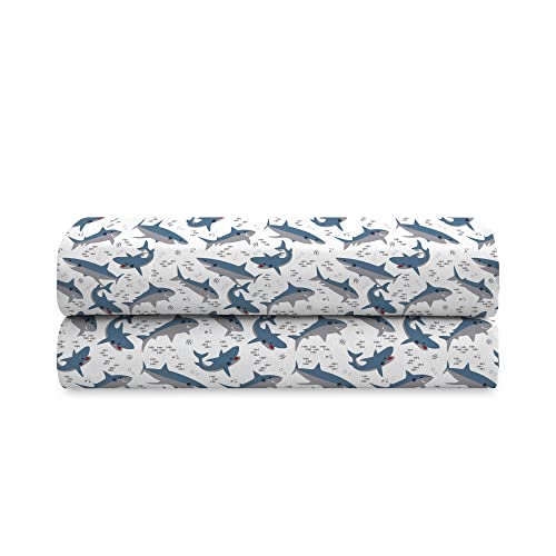 Dream FACTORY Kids Bedding Sheet Set 3 Piece Blue Sharks