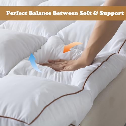 WhatsBedding 3 Inch Fluffy Memory Foam Mattress Topper King Size