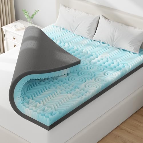 EnHomee 3 Inch Memory Foam Mattress Topper with Cooling Gel