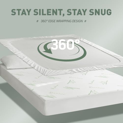 Cooling Queen Mattress Protector with Waterproof Breathable Rayon Cover
