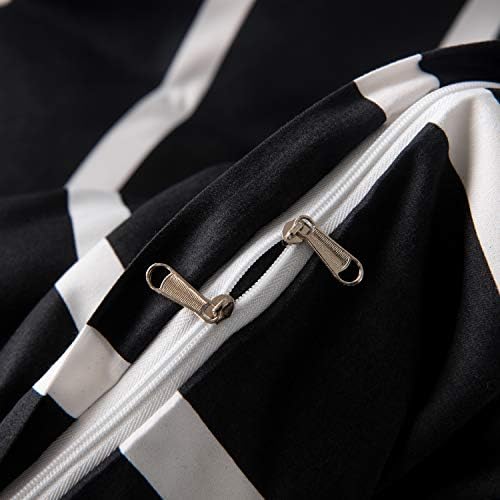 HSKIKWN Black White Striped Duvet Cover Set King 3PCS