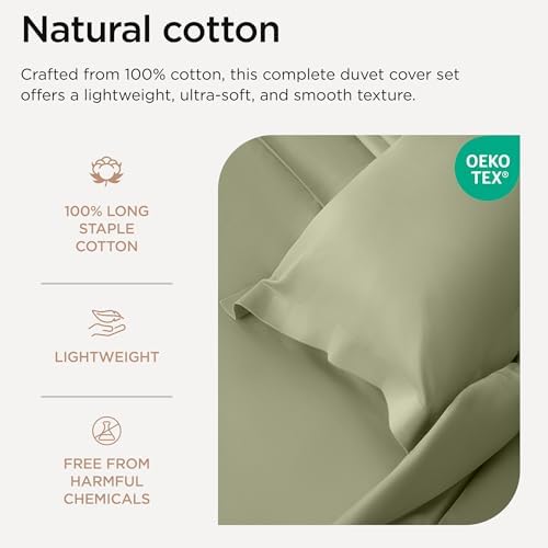 Threadmill Sage Green Queen Duvet Cover Set 1
