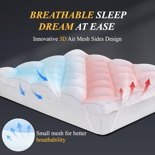 DOWNCOOL 3 Inch King Mattress Topper for Deep Sleep