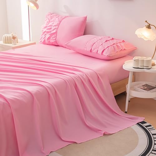 Pink Comforter Set Twin 5 Pcs Girls Bed in a Bag