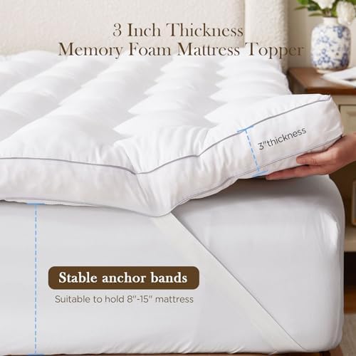 Decroom 3 Inch Memory Foam Mattress Topper Twin Size