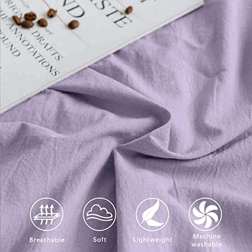 ETDIFFE Light Purple Duvet Cover Set Queen Size 3PC