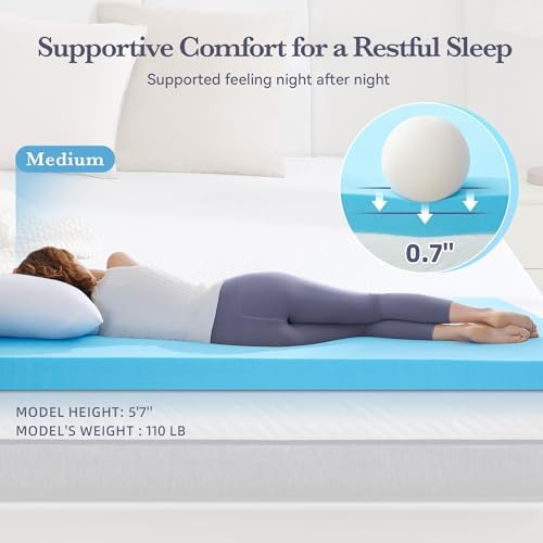 SINWEEK 3 Inch Gel Memory Foam Mattress Topper Full Size