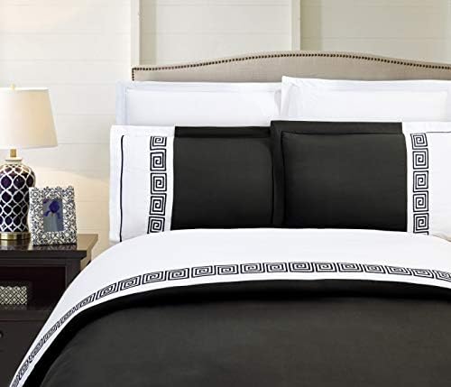 Elegant Comfort 3-Piece Duvet Cover Set with Greek Pattern