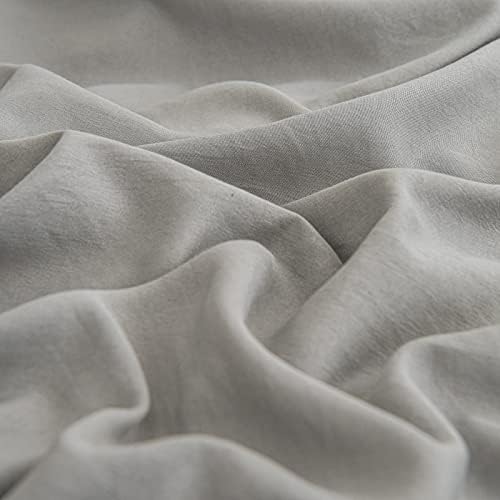 Bedorm Grey Duvet Cover Set with Black Ruffle